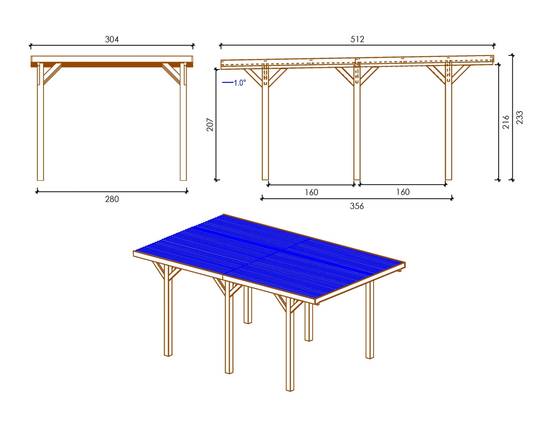 Altanka - Carport, abri de voiture 3.04x5.12 m - 15.56 m2 - couverture PVC - CAR10PVCTR - ALTANKA - Image 2