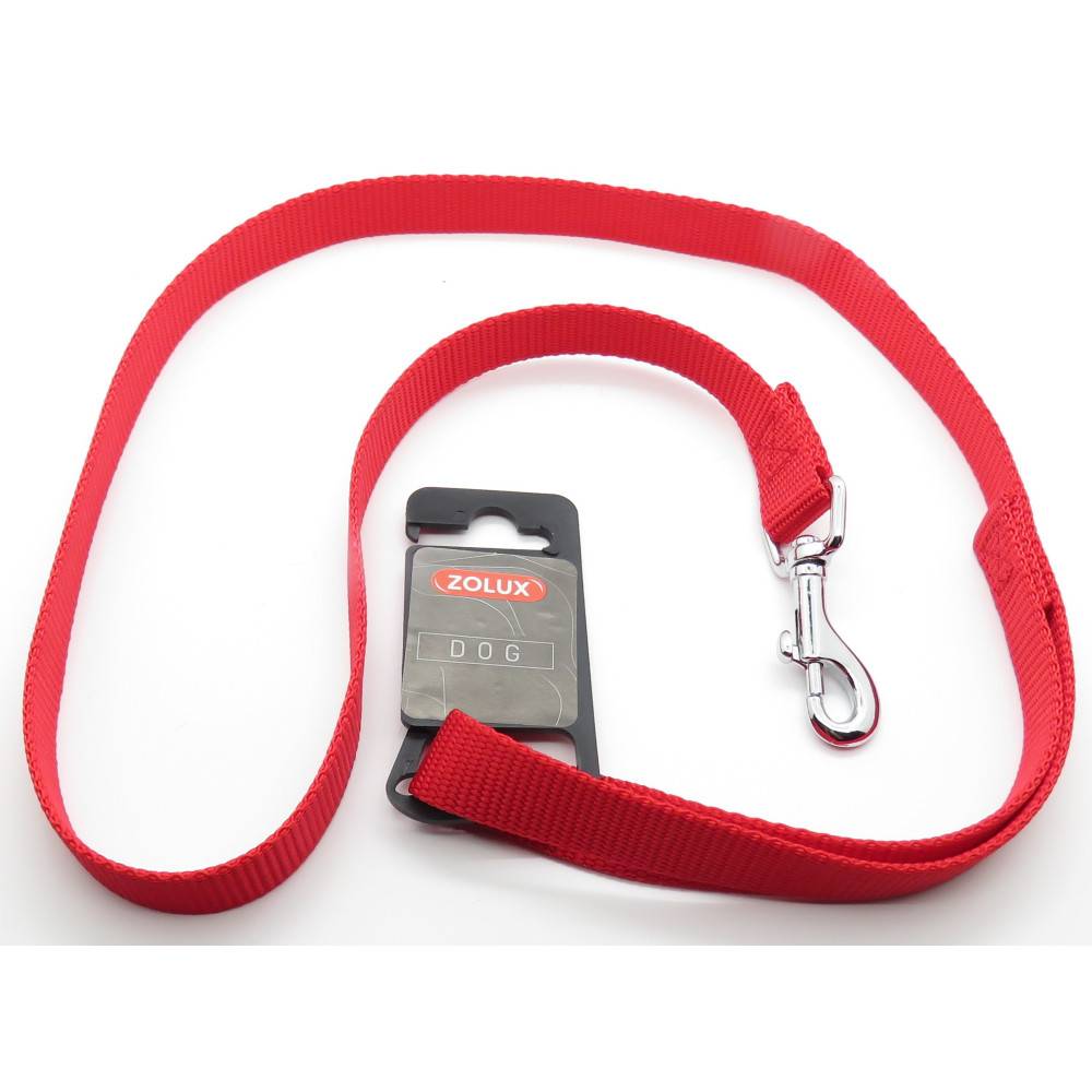 Zolux - Laisse nylon 1 m x 20 mm rouge pour chien. - Image 1