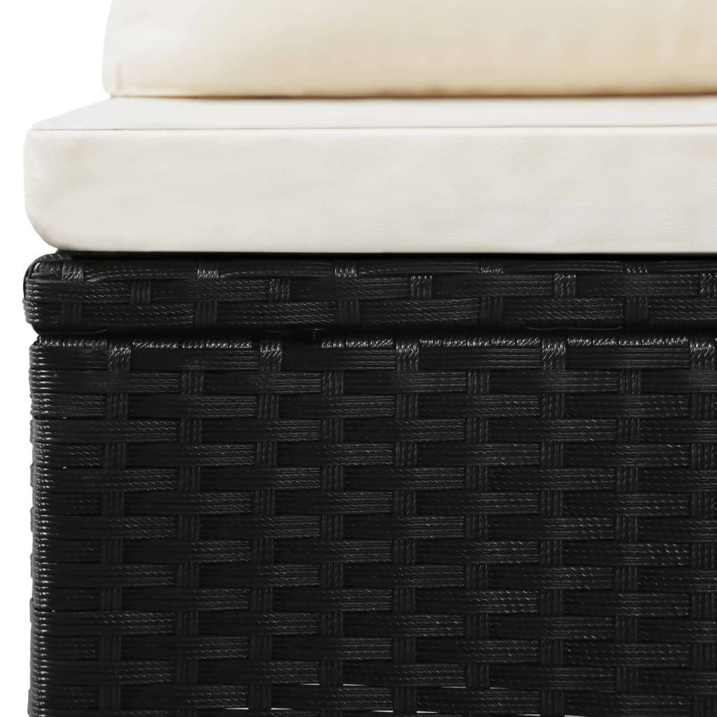 Vidaxl - Salon de jardin 4 pcs avec coussins Résine tressée Noir vidaXL 44107 - Imagen 4