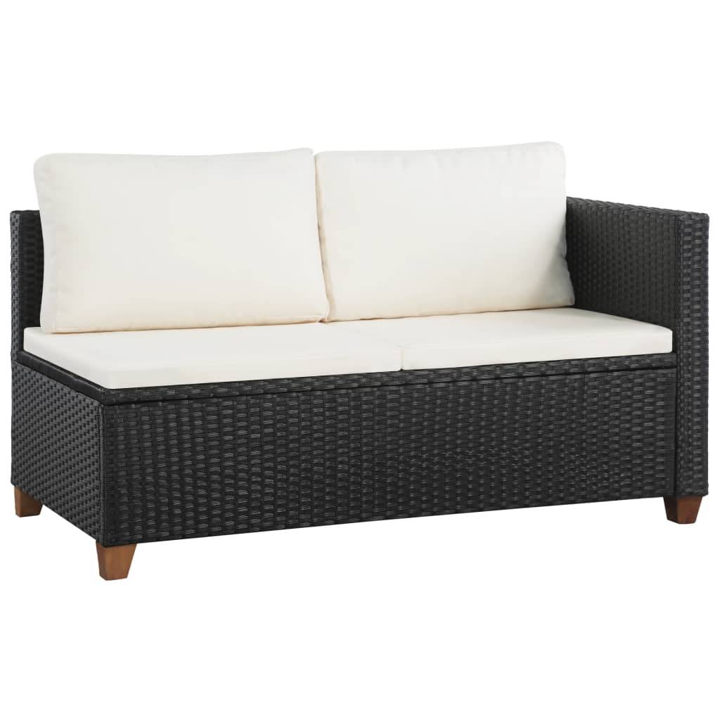 Vidaxl - Salon de jardin 4 pcs avec coussins Résine tressée Noir vidaXL 44107 - Imagen 2