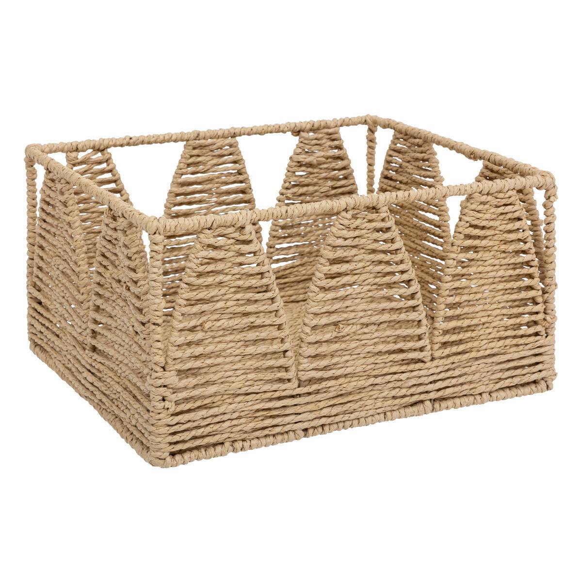 Atmosphera - Lot de 4 Paniers de rangement Beige et Blanc L 34 L 30 L 26 et L 22 cm - Imagen 2