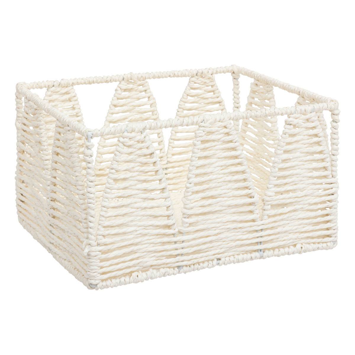 Atmosphera - Lot de 4 Paniers de rangement Beige et Blanc L 34 L 30 L 26 et L 22 cm - Imagen 3