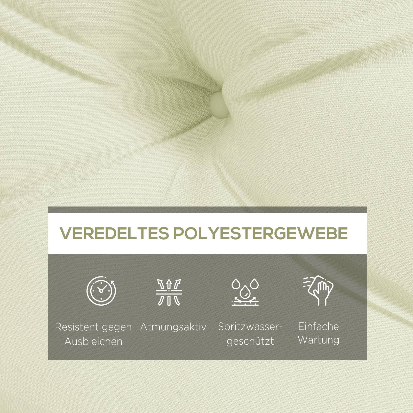 ComfortXL - Coussins palette polyester 2 pièces 120 x 80 x 12 cm blanc crème intérieur extérieur jardin confort épais - Image 4