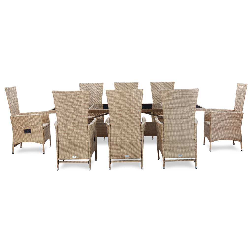 Vidaxl - Ensemble à manger d'extérieur et coussins 9 pcs résine tressée vidaXL 46048 - Imagen 2