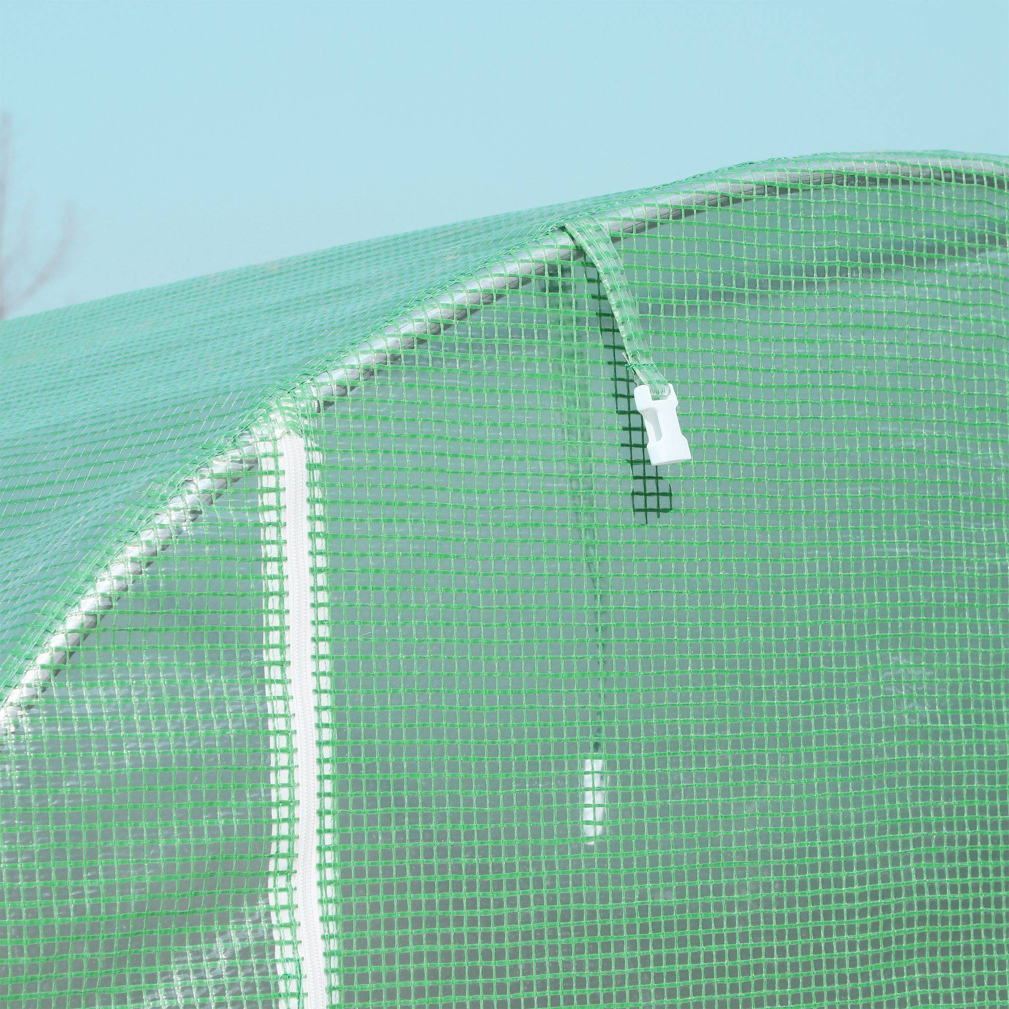 ComfortXL - Serre de Jardin Tunnel 6m² Acier galvanisé renforcé Porte zippée et 4 fenêtres 3x2x2,10m Vert - ComfortXL Outdoor Living - Image 10