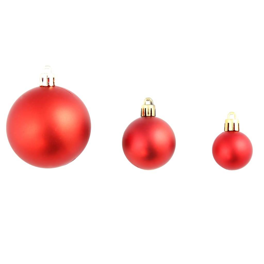 Ensemble de boules de Noël - Ornements de Noël - décorations de Noël 100 pcs 3/4/6 cm Rouge - Image 4