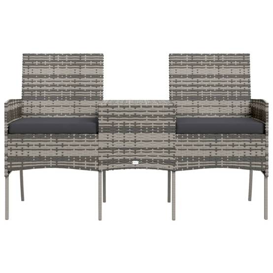 Canapé jardin | Canapé D'extérieur | Sofa De Jardin 2 places et table basse Résine tressée Anthracite Maison Chic - Image 3