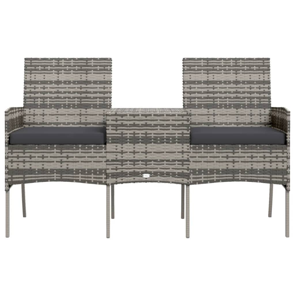 Canapé jardin | Canapé D'extérieur | Sofa De Jardin 2 places et table basse Résine tressée Anthracite Maison Chic - Image 3