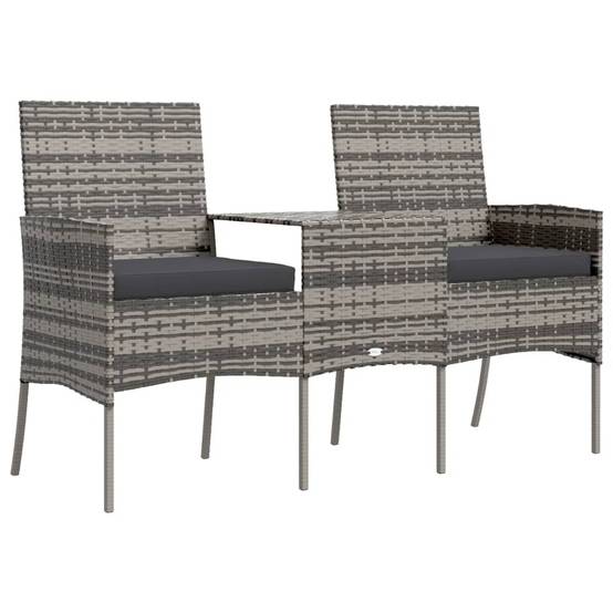 Canapé jardin | Canapé D'extérieur | Sofa De Jardin 2 places et table basse Résine tressée Anthracite Maison Chic - Image 1