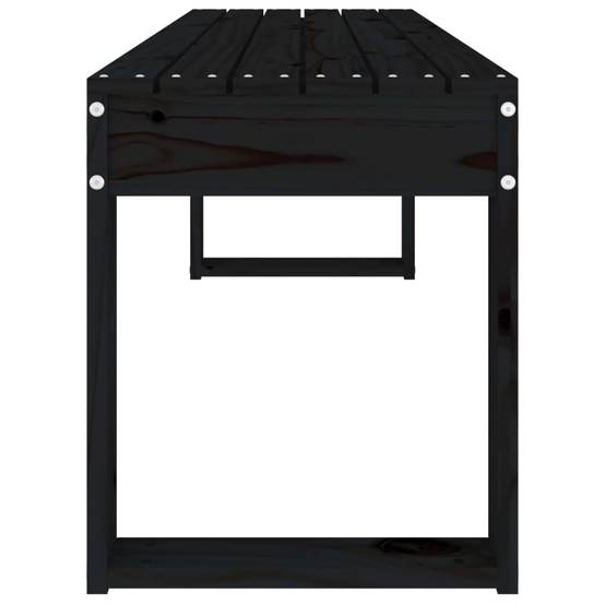 Maison Chic - Banc de jardin - Banc d'extérieur - Banquette noir 110x38x45 cm bois massif de pin - Imagen 4