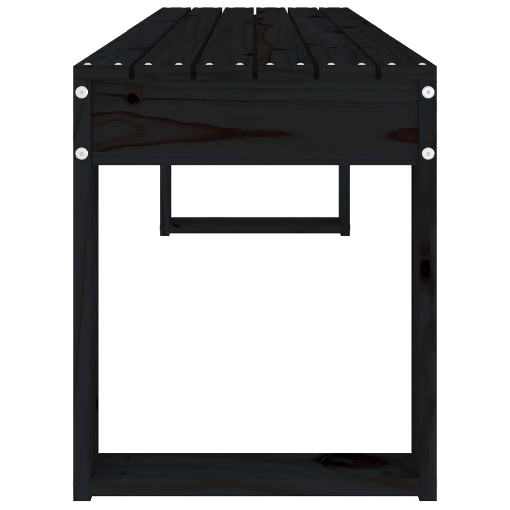 Maison Chic - Banc de jardin - Banc d'extérieur - Banquette noir 110x38x45 cm bois massif de pin - Imagen 4