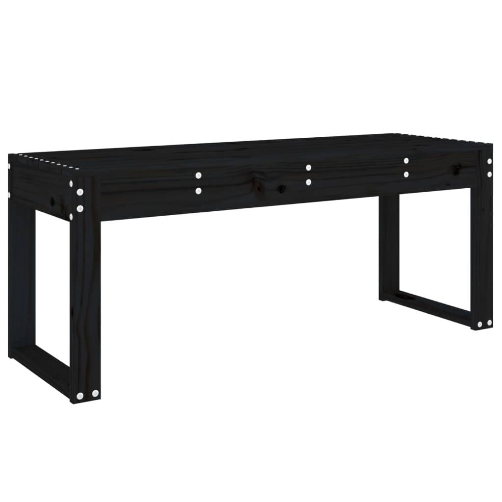 Maison Chic - Banc de jardin - Banc d'extérieur - Banquette noir 110x38x45 cm bois massif de pin - Imagen 1