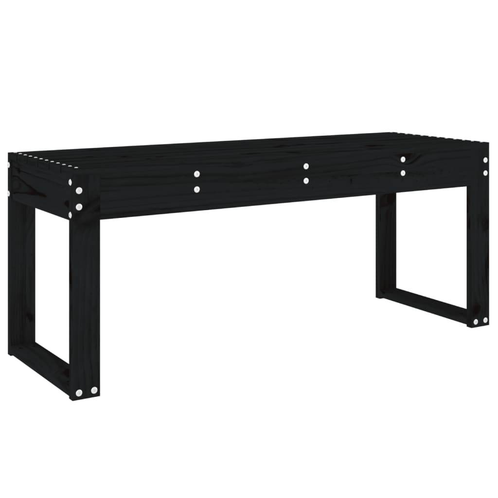 Maison Chic - Banc de jardin - Banc d'extérieur - Banquette noir 110x38x45 cm bois massif de pin - Imagen 5