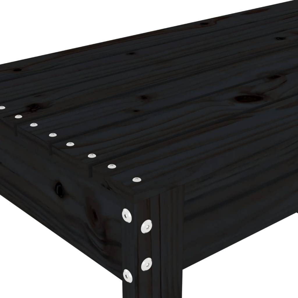 Maison Chic - Banc de jardin - Banc d'extérieur - Banquette noir 110x38x45 cm bois massif de pin - Imagen 6