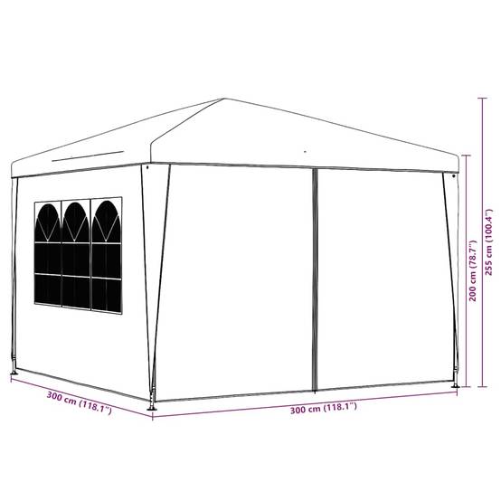 Tonnelle de Fête 3x3m Acier et PE avec Parois à Fenêtres pour Extérieur Vert – ComfortXL Outdoor Living - Image 5