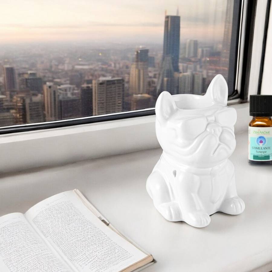 Brûle-Parfum Céramy Éléphant blanc - Objet artisanal -Brûleur Fondant parfumé - Figurine Éléphant - 45 ml - H 13cm – Zen'Arôme - Image 3