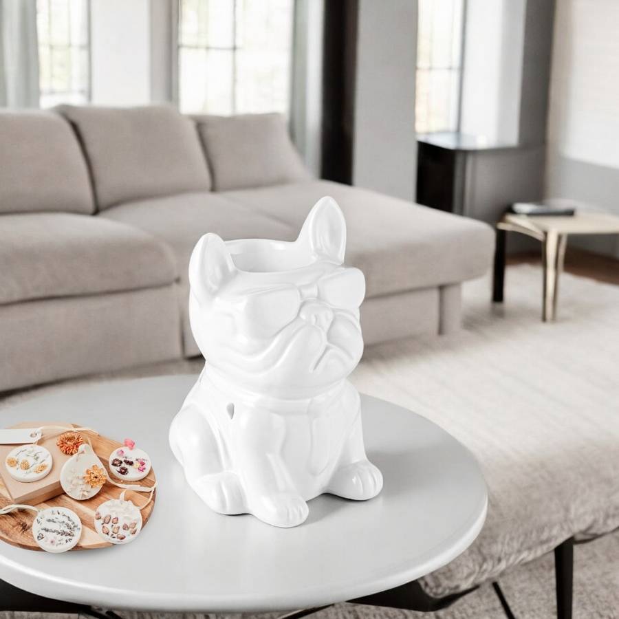 Brûle-Parfum Céramy Éléphant blanc - Objet artisanal -Brûleur Fondant parfumé - Figurine Éléphant - 45 ml - H 13cm – Zen'Arôme - Image 5