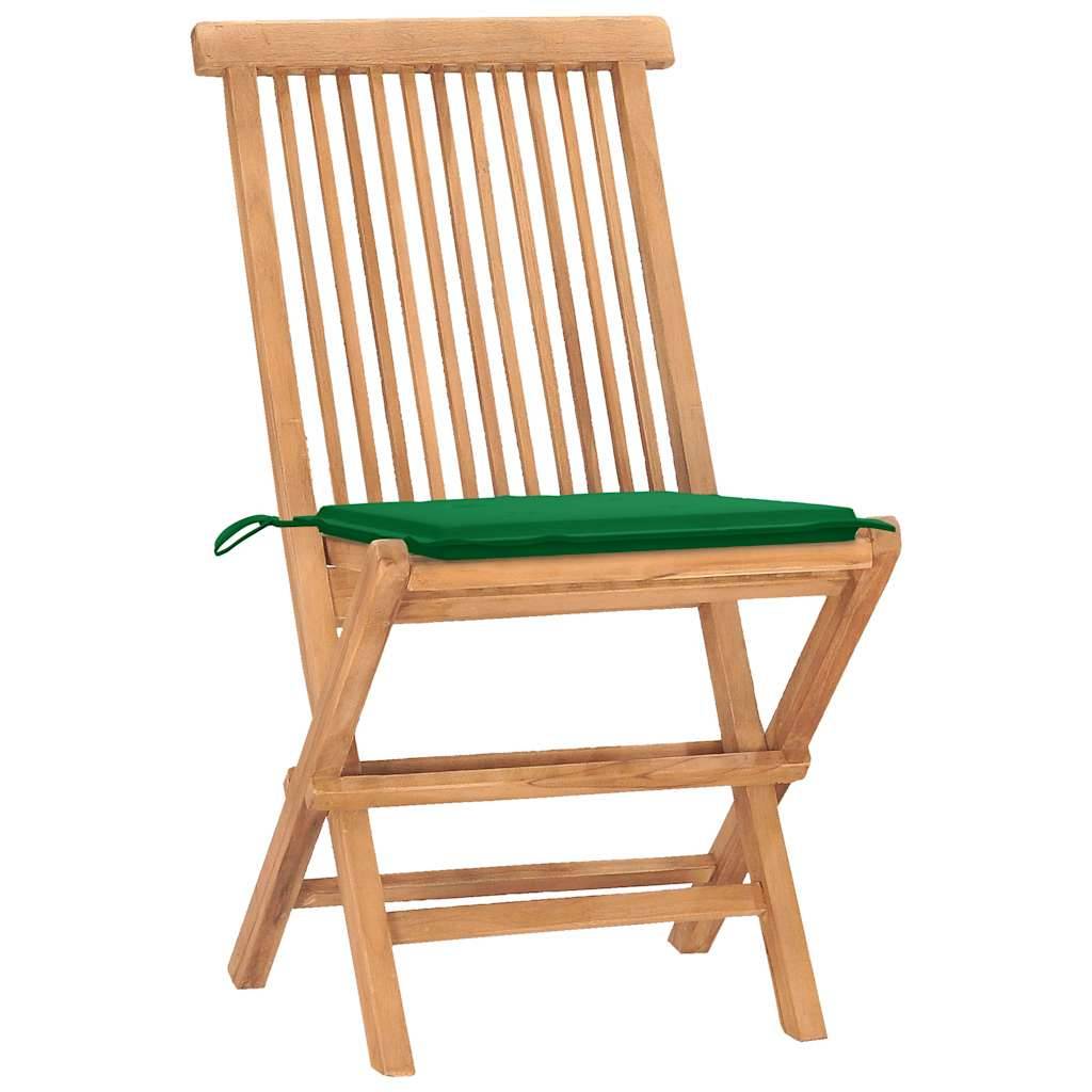 Vidaxl - Ensemble à manger d'extérieur pliable avec coussin 3 pcs-Salons de jardin Teck 155452 - Image 2