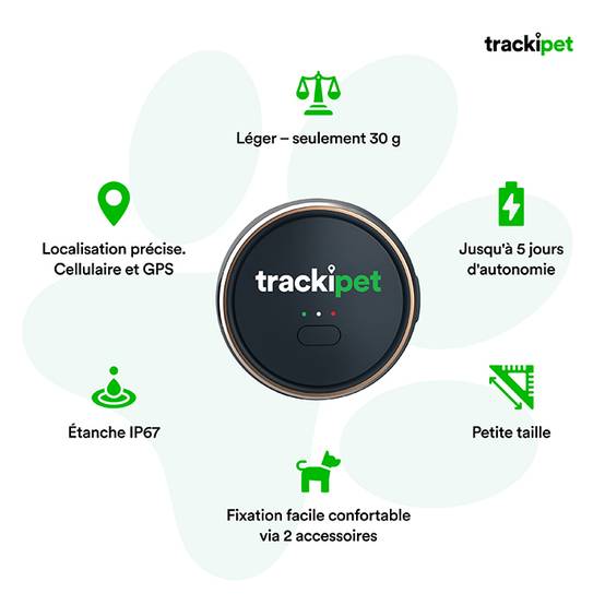 Traceur GPS Trackipet pour chiens avec abonnement Datas de 3 mois inclus - IP67 - Connectivité 24h/24 et 7j/7 - Image 3