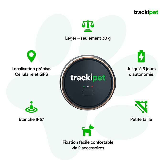 Traceur GPS Trackipet pour chiens avec abonnement Datas de 3 mois inclus - IP67 - Connectivité 24h/24 et 7j/7 - Image 3