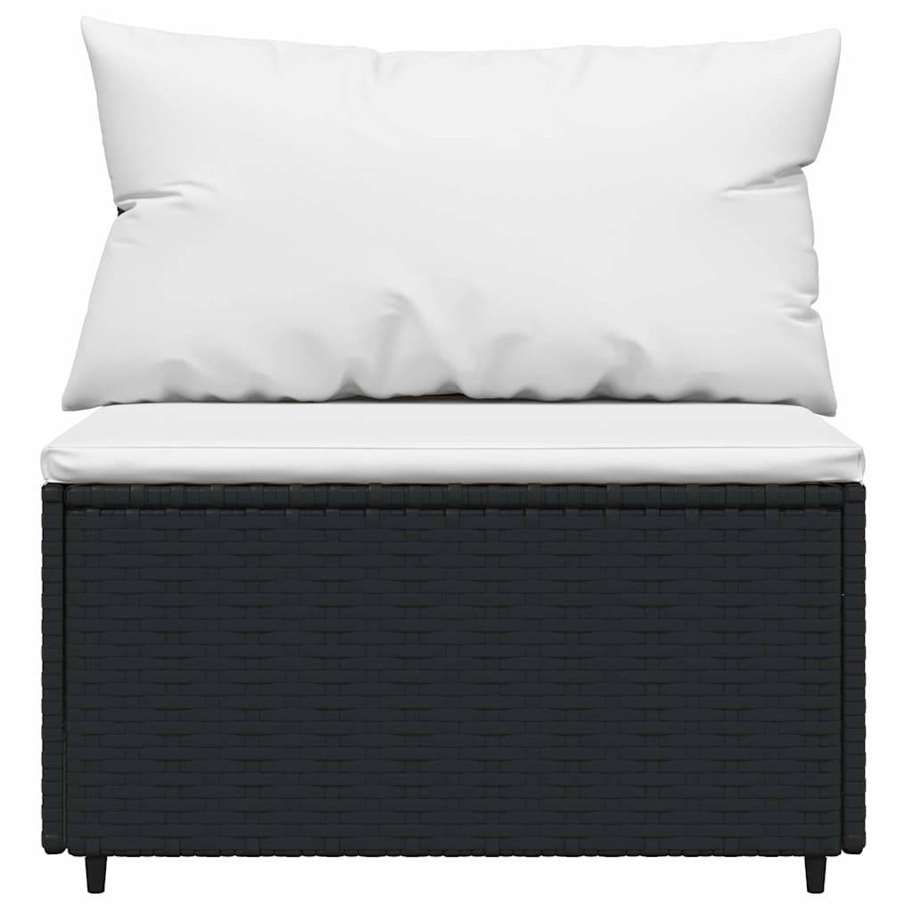 Vidaxl - Salon de jardin 3 pcs avec coussins Noir Résine tressée vidaXL 319732 - Imagen 7