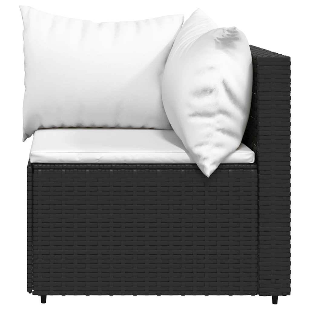 Vidaxl - Salon de jardin 3 pcs avec coussins Noir Résine tressée vidaXL 319732 - Imagen 8