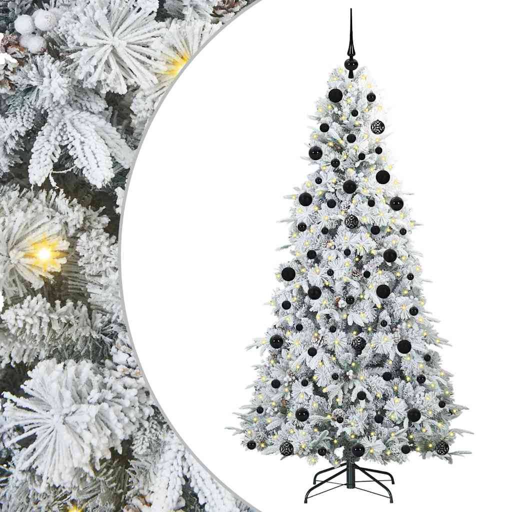 Sapin de Noël | Arbre de Noël Artificiel à Branches Articulées Blanc 210 cm Maison Chic - Image 1