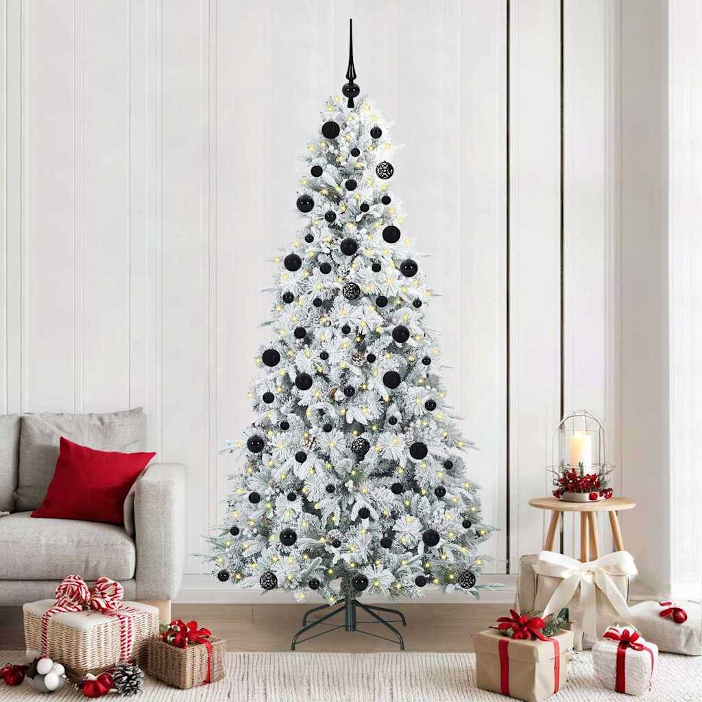 Sapin de Noël | Arbre de Noël Artificiel à Branches Articulées Blanc 210 cm Maison Chic - Image 2
