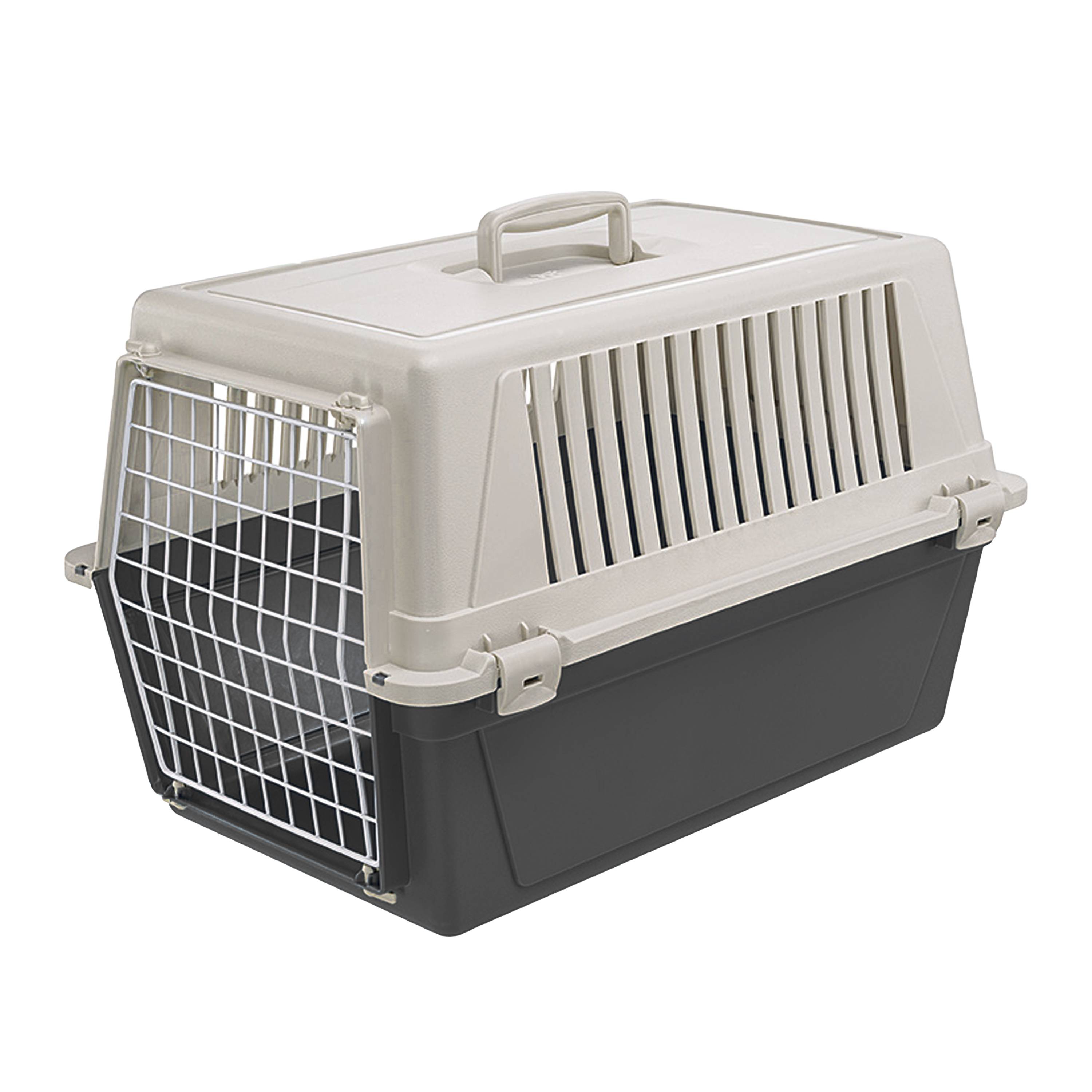 Ferplast - Ferplast Caisse de Transport Chat, Cage de Transport pour Chiens Petits Moyens et Chats jusqu'à 15 Kg, Porte en Fer Plastifié, Fentes d'aération, 40 x - Imagen 1
