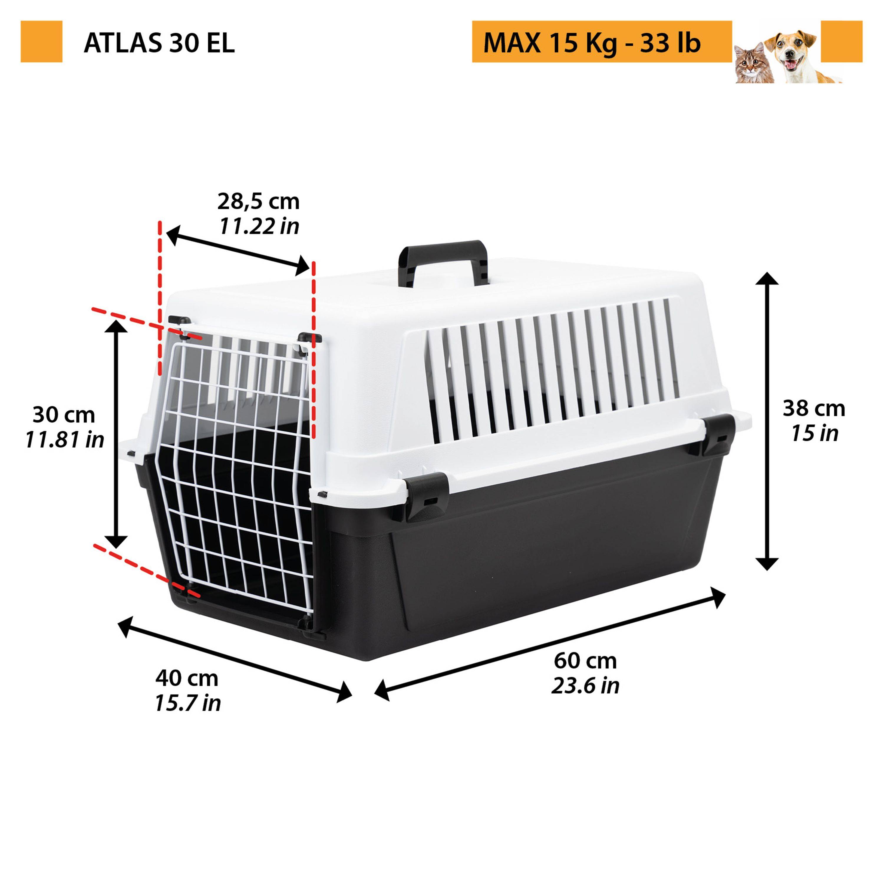 Ferplast - Ferplast Caisse de Transport Chat, Cage de Transport pour Chiens Petits Moyens et Chats jusqu'à 15 Kg, Porte en Fer Plastifié, Fentes d'aération, 40 x - Imagen 2