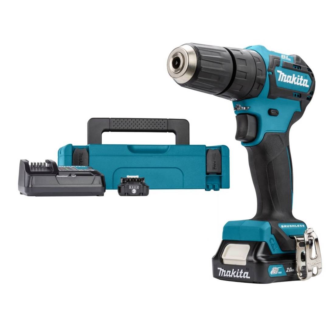 Makita - Perceuse visseuse à percussion 12 V CXT Ø10 mm - MAKITA - avec 2 batteries 12V 2.0 Ah - chargeur - MackPack - HP332DSAJ - Image 1