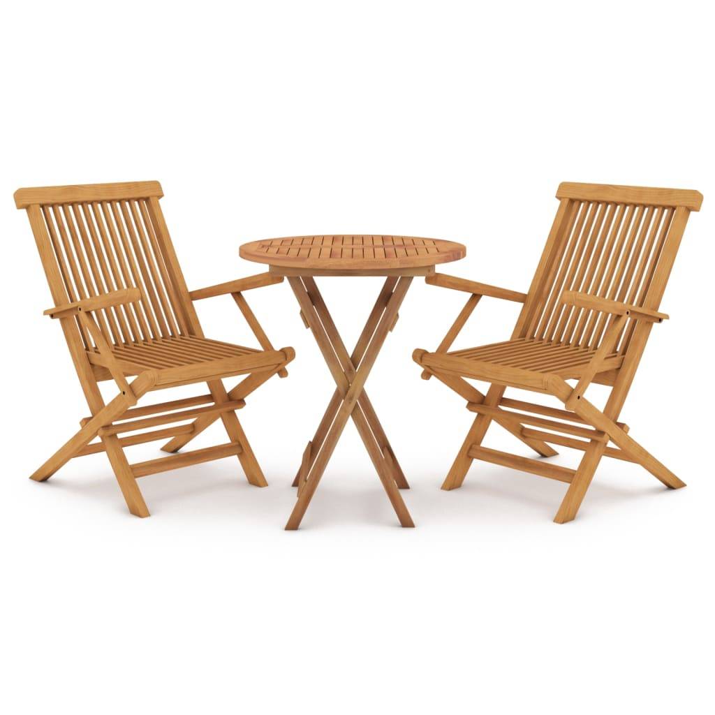 Maison Chic - Ensemble de 3 pcs table de jardin avec chaises - mobilier de jardin Bois de teck massif - Image 1
