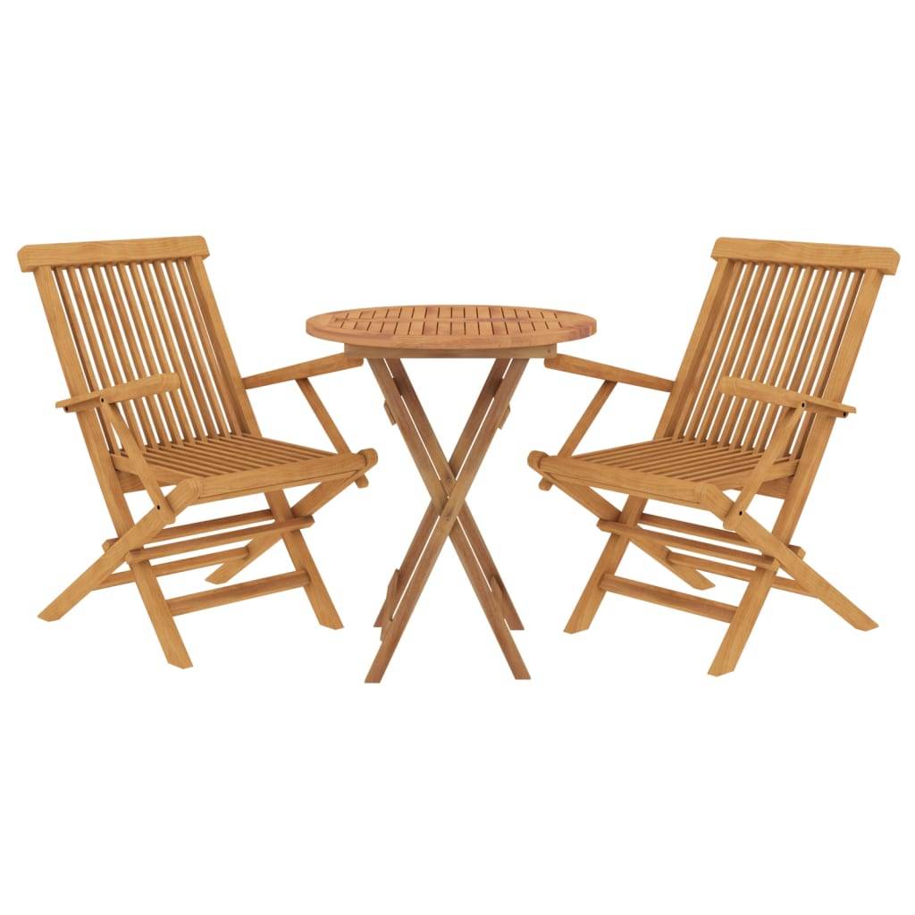 Maison Chic - Ensemble de 3 pcs table de jardin avec chaises - mobilier de jardin Bois de teck massif - Image 3