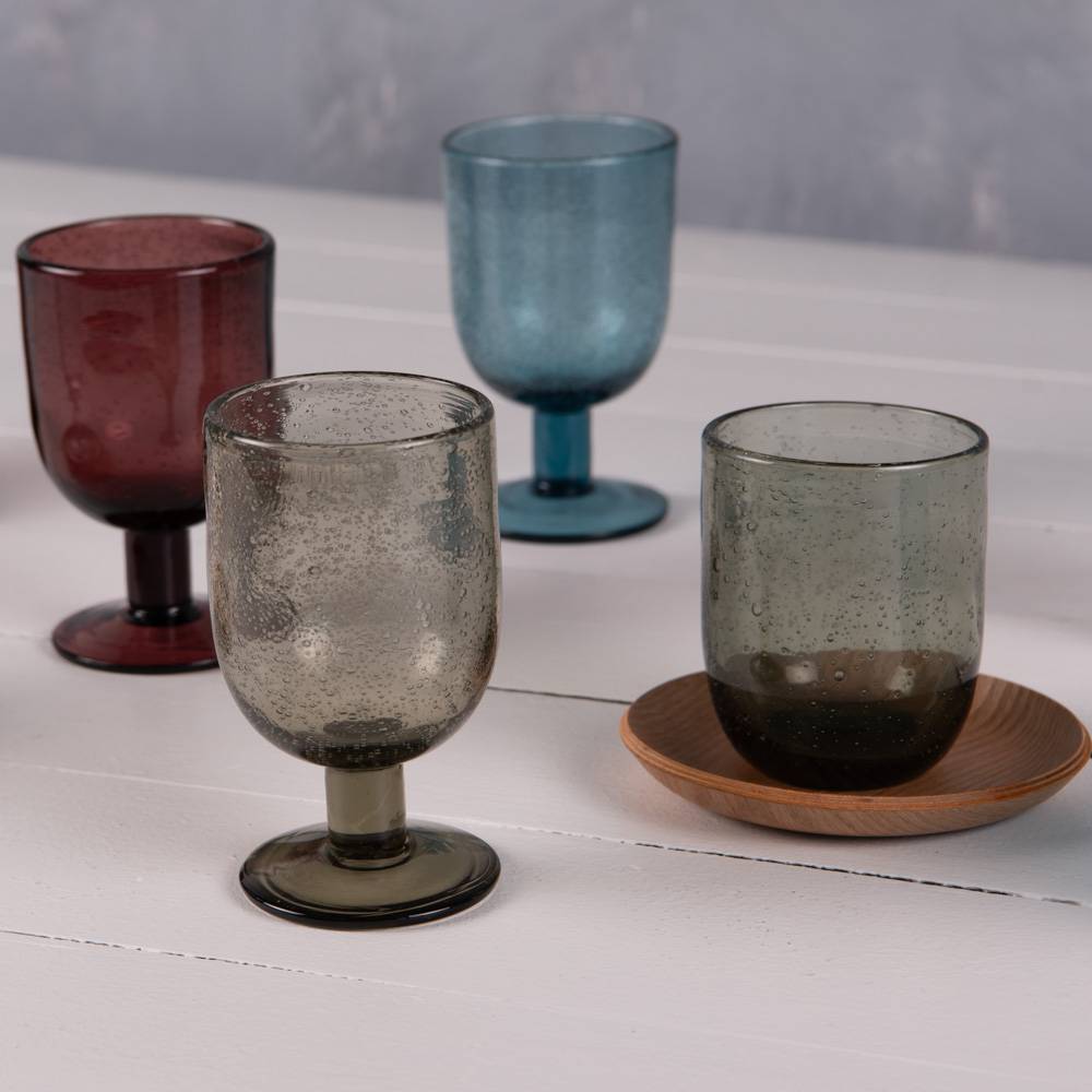 Table Passion - Verre à pied 28 cl Luberon bullé gris (lot de 6) - Image 3