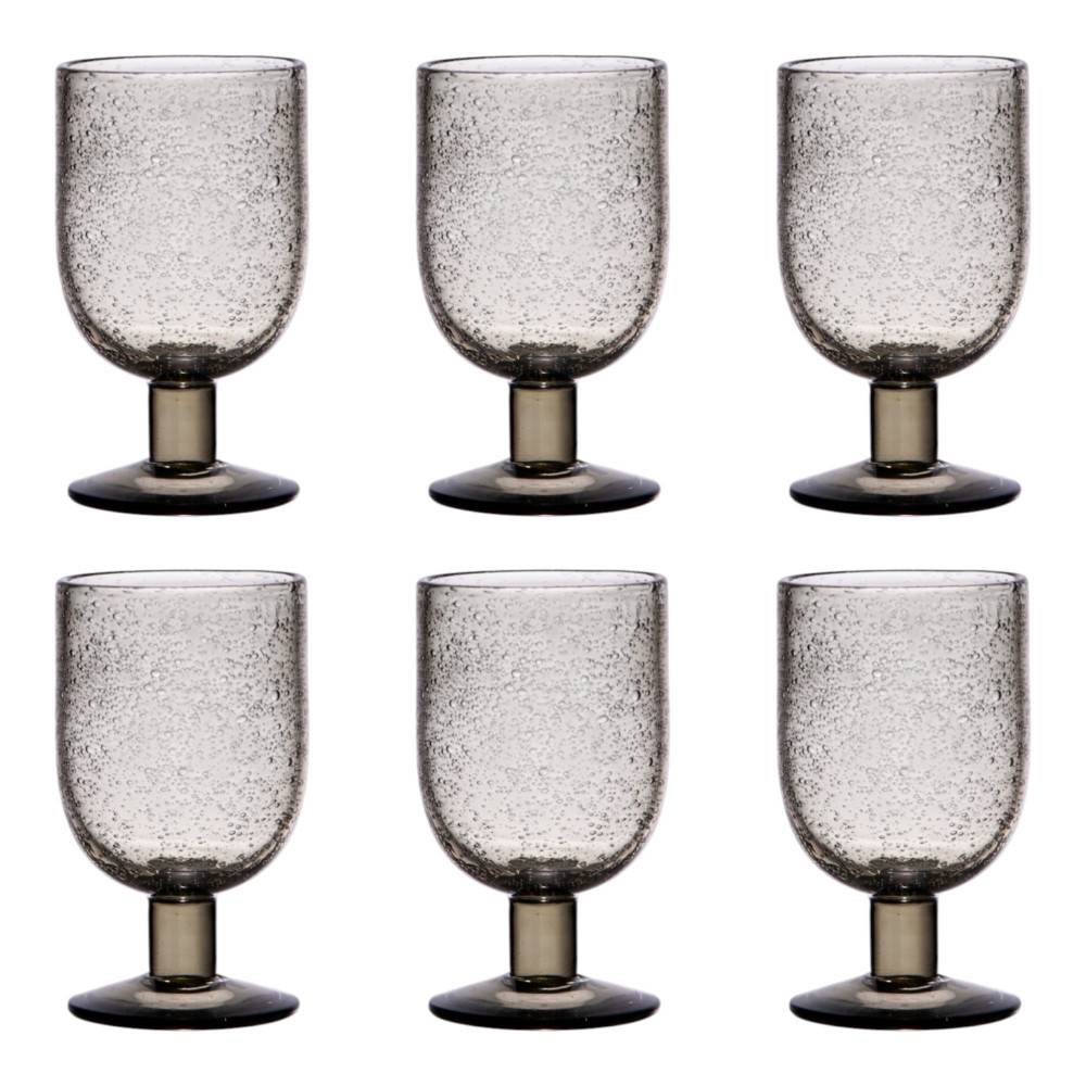 Table Passion - Verre à pied 28 cl Luberon bullé gris (lot de 6) - Image 1