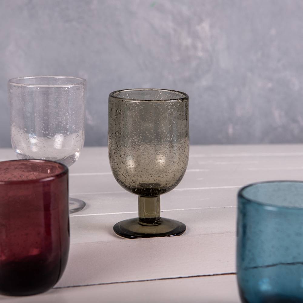 Table Passion - Verre à pied 28 cl Luberon bullé gris (lot de 6) - Image 2