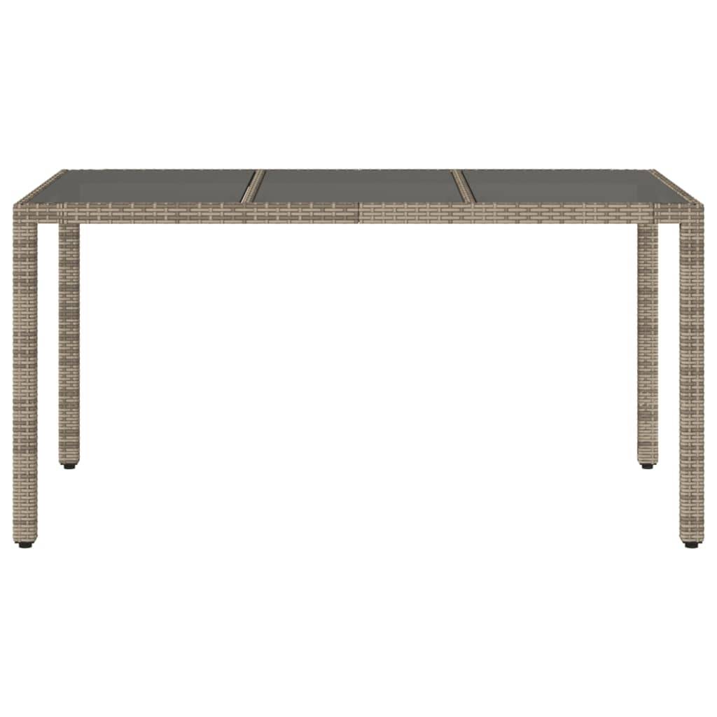 ComfortXL - Table de Jardin 150x90cm en Résine Tressée Grise, Plateau en Verre Trempé pour 6 Convives – ComfortXL Outdoor Living - Image 4
