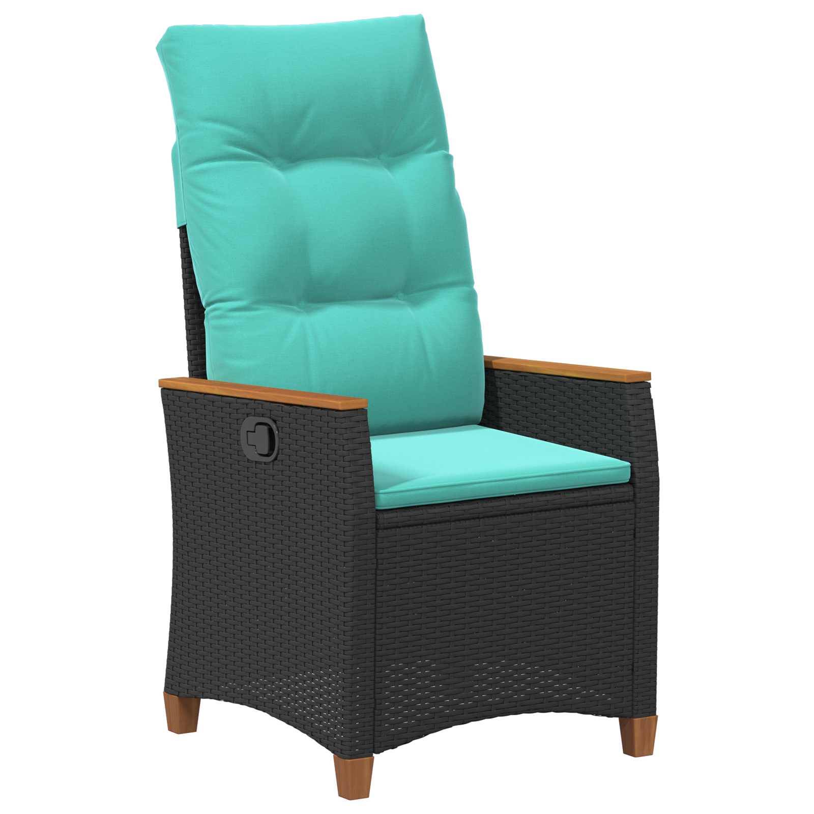 PANGIVO - Chaise de jardin inclinable Noir et turquoise 64 x 57,5 x 112 cm - PANGIVO - Image 4