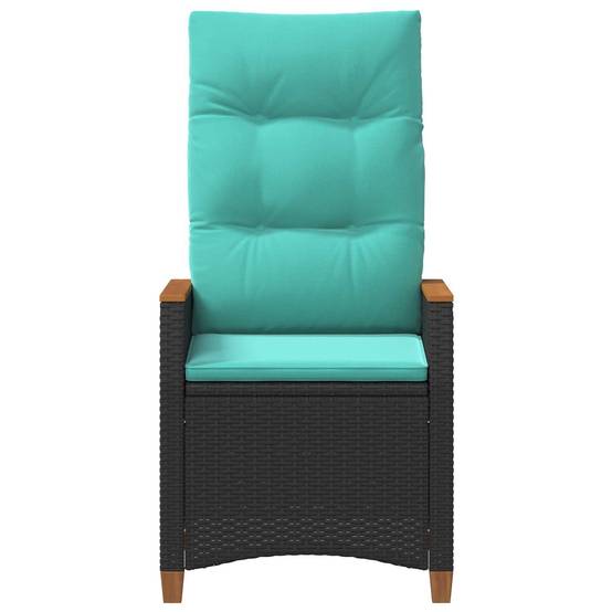 PANGIVO - Chaise de jardin inclinable Noir et turquoise 64 x 57,5 x 112 cm - PANGIVO - Image 5