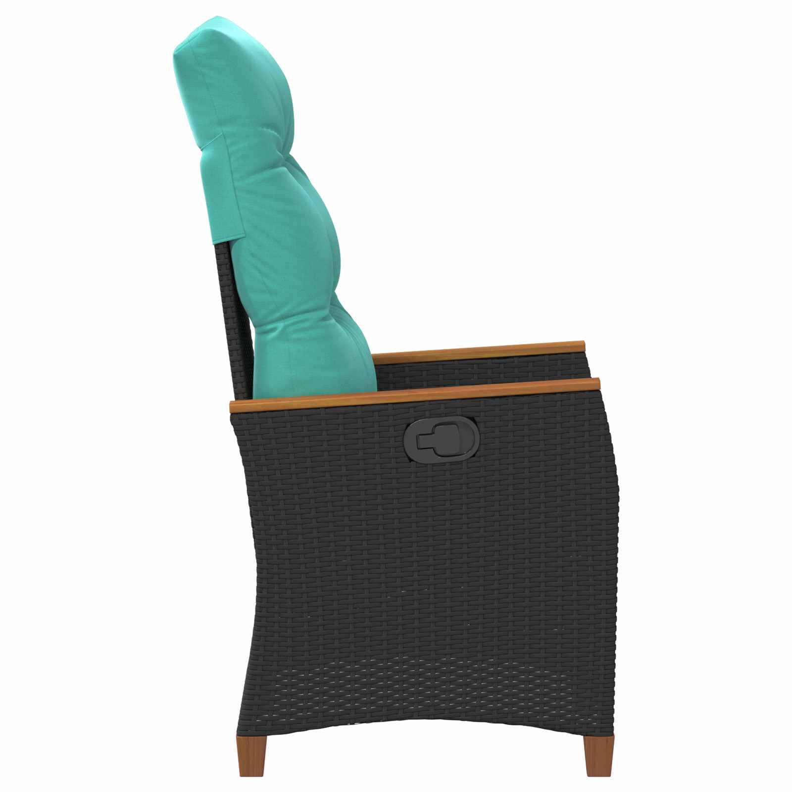 PANGIVO - Chaise de jardin inclinable Noir et turquoise 64 x 57,5 x 112 cm - PANGIVO - Image 6