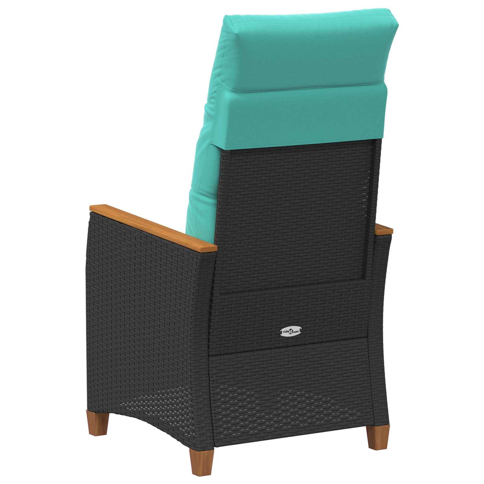 PANGIVO - Chaise de jardin inclinable Noir et turquoise 64 x 57,5 x 112 cm - PANGIVO - Image 7