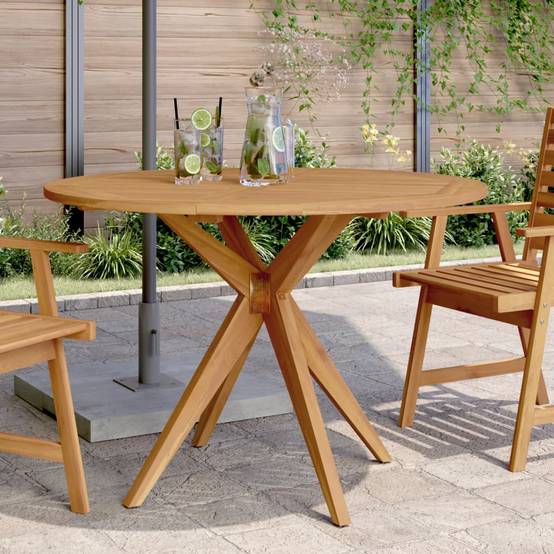 Table de jardin - Table Extérieure - Table De Patio ronde Ø85x75 cm bois d'acacia solide-JU13713 - Image 2