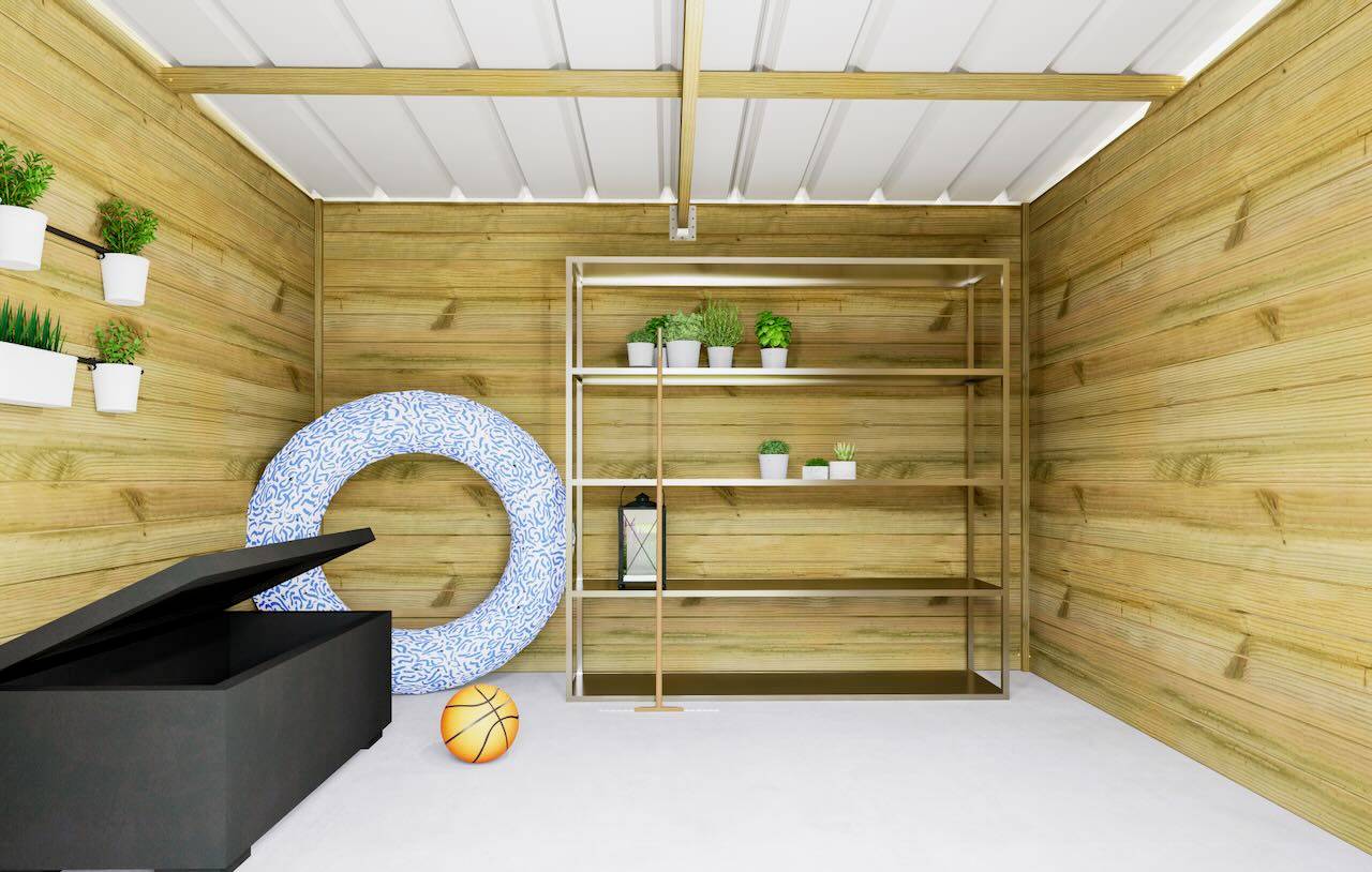 ABRI DE JARDIN bois  autoclave 27mm - 3,44x2,64m / 9m2 - Bac acier - Plancher bois - Image 3