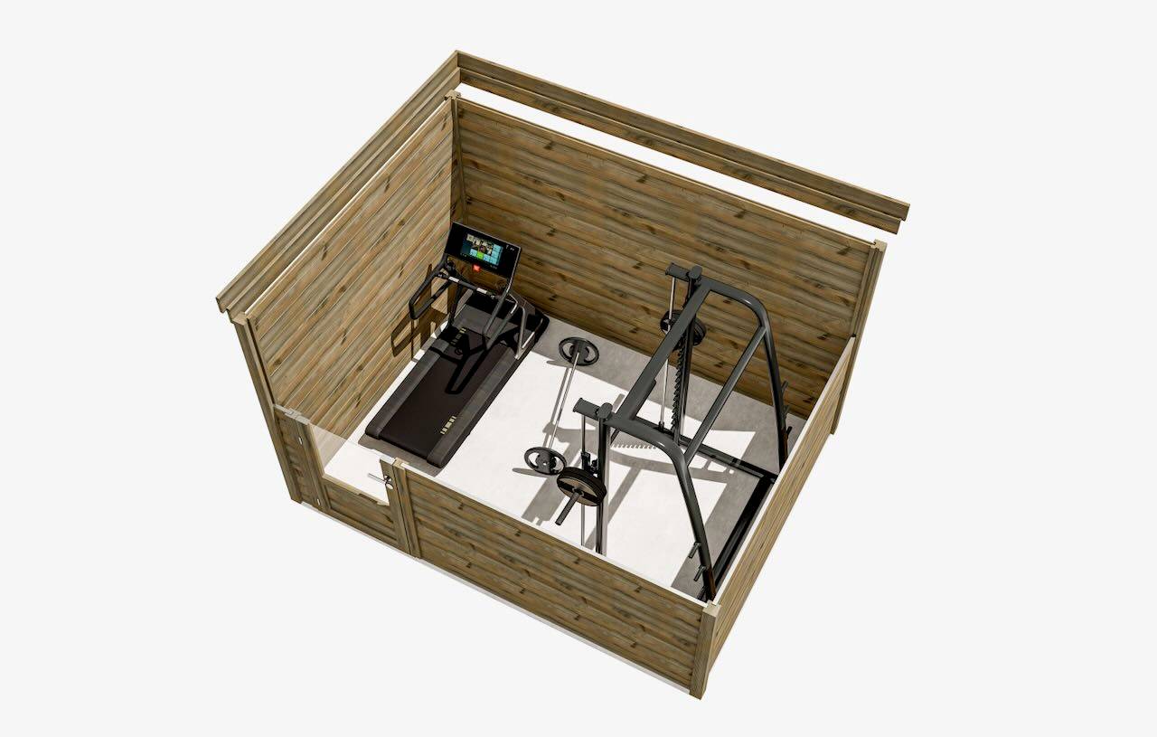 ABRI DE JARDIN bois  autoclave 27mm - 3,44x2,64m / 9m2 - Bac acier - Plancher bois - Image 5