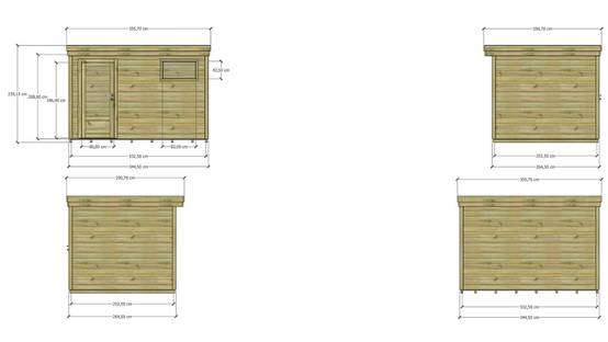 ABRI DE JARDIN bois autoclave 27mm - 3,44x2,64m / 9m2 - Bac acier - Plancher bois - Image 4