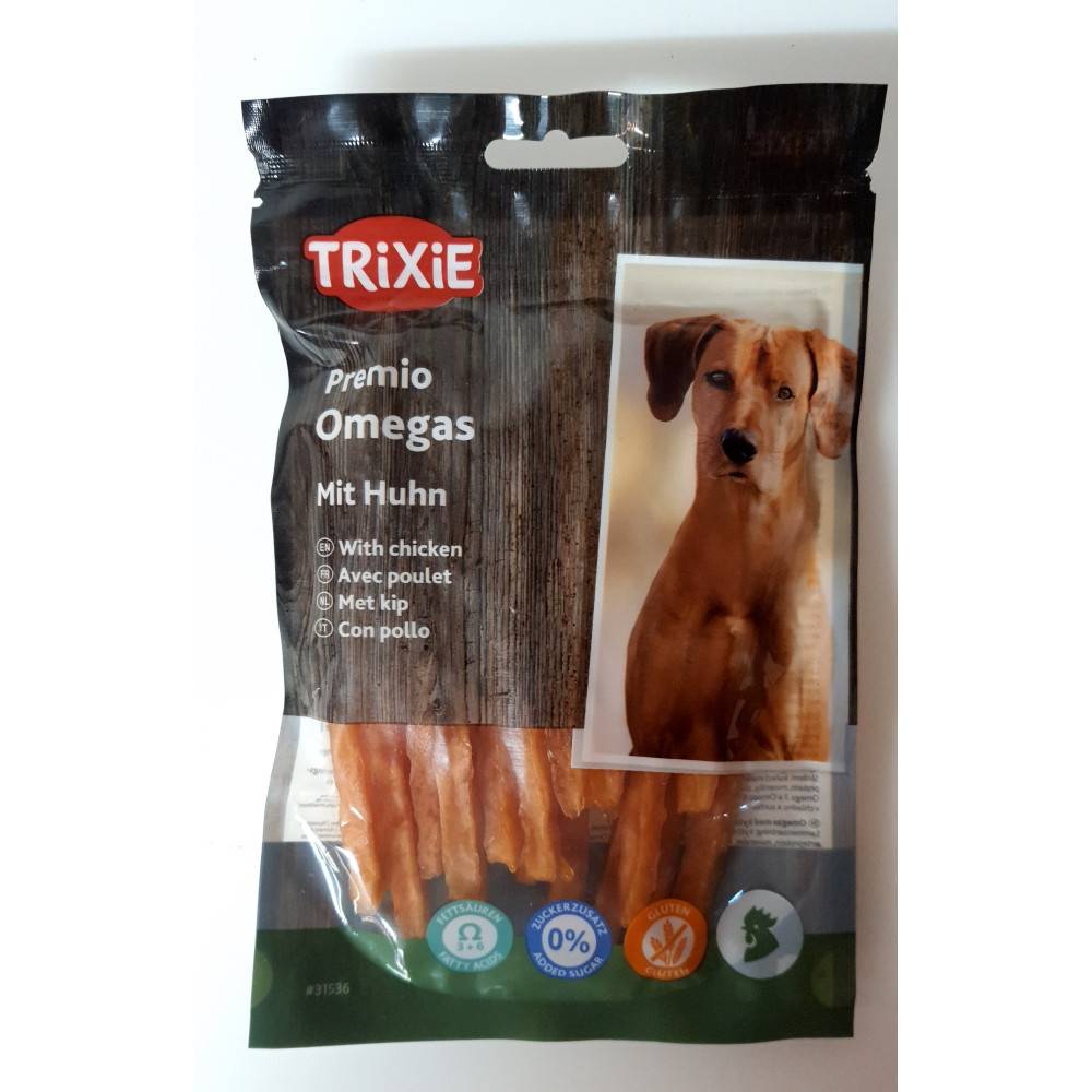 Trixie - Trixie - Friandise au poulet  sachet de 100 gr  OMEGA Stripes pour chien - Imagen 1