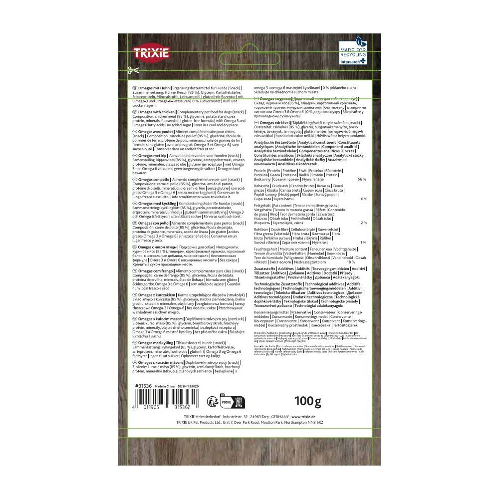 Trixie - Trixie - Friandise au poulet  sachet de 100 gr  OMEGA Stripes pour chien - Imagen 4