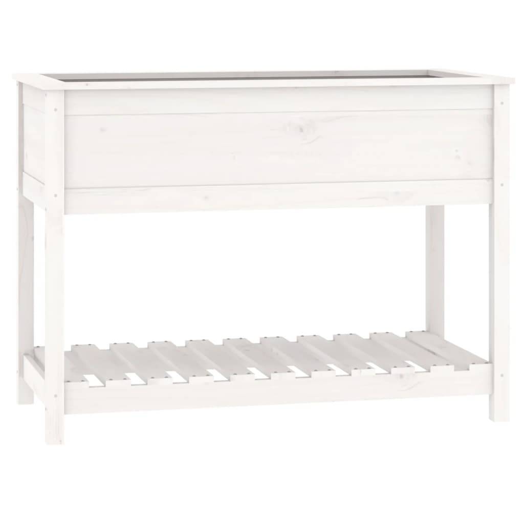 ComfortXL - Très grand carré potager bois avec étagère pour jardin Blanc 111,5cm – ComfortXL Outdoor Living - Image 2