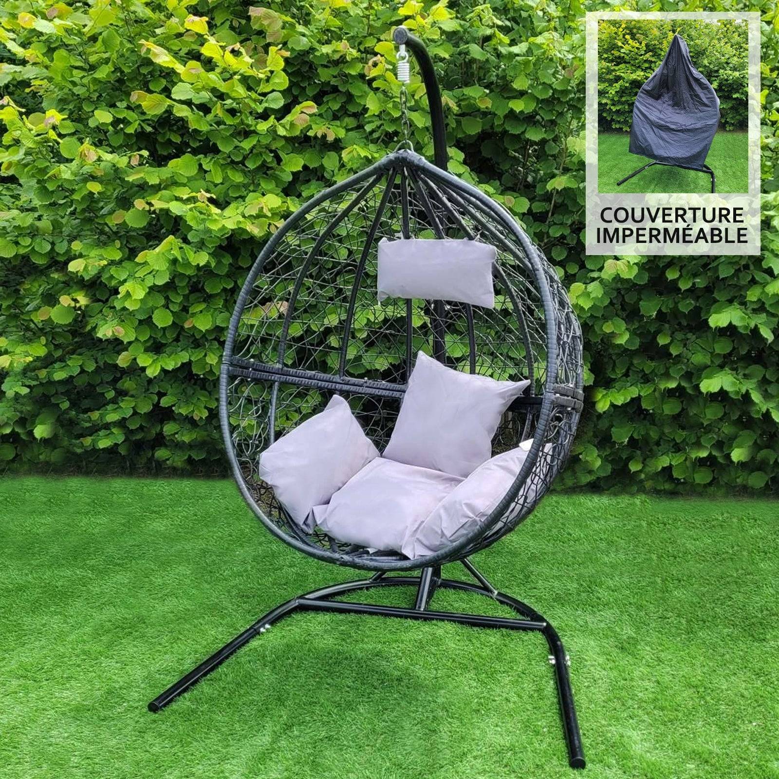 Monstershop - Chaise Suspendue en Rodin Noir - Imagen 2