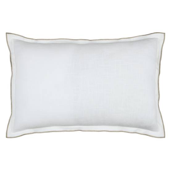 Lovely Casa - Coussin volant plat feston noir coton - LOVELY CASA - Coton - Blanc - Image 1